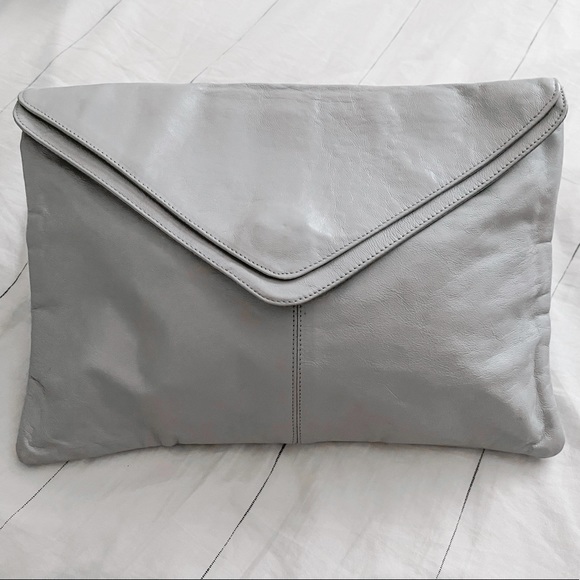Vintage Bags Vintage Gray Faux Leather Oversized Clutch Bag Poshmark